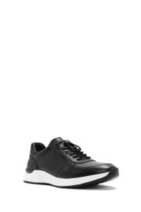 کتونی مردانه چرم مشکی بنددار طرح کروکو دری مد