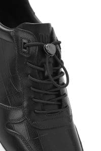 کتونی مردانه چرم مشکی بنددار طرح کروکو دری مد