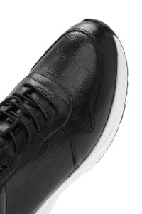 کتونی مردانه چرم مشکی بنددار طرح کروکو دری مد