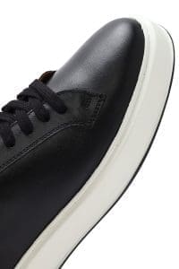 کتونی مردانه چرم مشکی زیره ضخیم بنددار دری مد