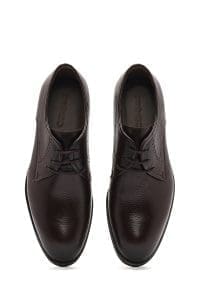 کفش رسمی مردانه قهوه‌ای چرمی بنددار دری مد