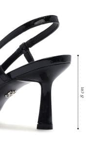 کفش زنانه مشکی پاشنه نازک پشت باز دری مد