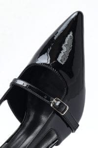 کفش زنانه مشکی پاشنه نازک پشت باز دری مد