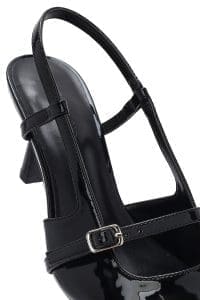 کفش زنانه مشکی پاشنه نازک پشت باز دری مد