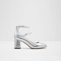 کفش زنانه پاشنه بلند نقره‌ای مدل مری جین آلدو KAERI – ALDO