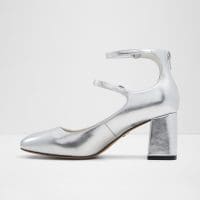 کفش زنانه پاشنه بلند نقره‌ای مدل مری جین آلدو KAERI – ALDO
