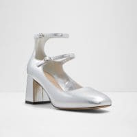 کفش زنانه پاشنه بلند نقره‌ای مدل مری جین آلدو KAERI – ALDO