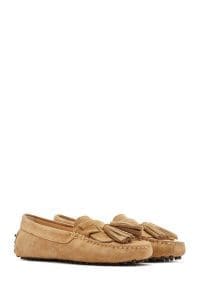 کفش لوفر زنانه چرم جیر شتری با پاپیون دری مد