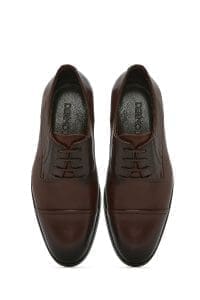 کفش مردانه قهوه‌ای بنددار چرم کلاسیک کفش دری مد