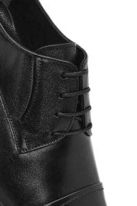 کفش مردانه مشکی بنددار چرم کلاسیک کفش دری مد