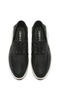 کفش مردانه چرم مشکی بندی کژوال دری مد