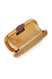 کیف دستی زنانه مجلسی طلایی مینی بافت‌دار با بند زنجیری بلند دری مد