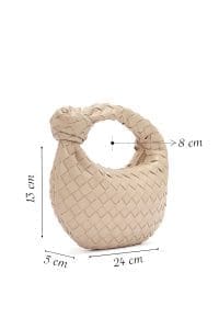 کیف زنانه بژ بافت‌دار مینی دستی دری مد