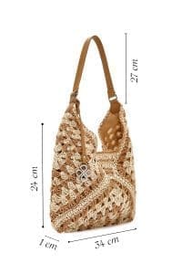 کیف زنانه حصیری دوشی ویزون دری مد