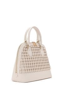 کیف زنانه دستی بژ بند بلند بافت‌دار دری مد