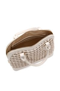 کیف زنانه دستی بژ بند بلند بافت‌دار دری مد