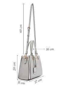 کیف زنانه دستی طوسی بند بلند دری مد