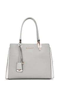 کیف زنانه دستی طوسی بند بلند دری مد