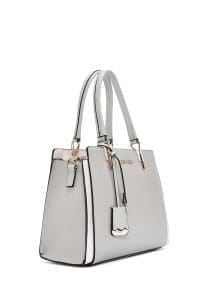 کیف زنانه دستی طوسی بند بلند دری مد