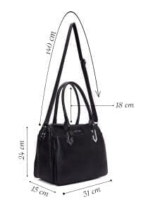 کیف زنانه دستی کلاسیک مشکی بند بلند دری مد