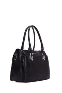 کیف زنانه دستی کلاسیک مشکی بند بلند دری مد