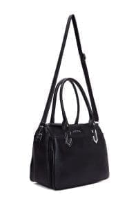 کیف زنانه دستی کلاسیک مشکی بند بلند دری مد