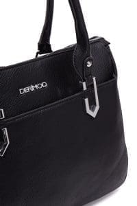 کیف زنانه دستی کلاسیک مشکی بند بلند دری مد