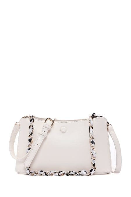 کیف زنانه دوشی سفید بند بلند دری مد