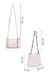 کیف زنانه دوشی سفید بند بلند دری مد