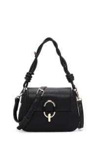 کیف زنانه دوشی مشکی بند بلند دری مد