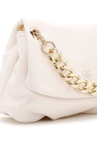 کیف زنانه دوشی کرم بند زنجیری بلند دری مد