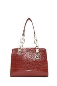 کیف زنانه زرشکی دوشی بلند کلاسیک کروکدیل دری مد