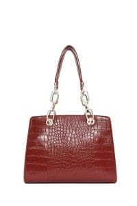 کیف زنانه زرشکی دوشی بلند کلاسیک کروکدیل دری مد
