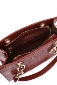 کیف زنانه زرشکی دوشی بلند کلاسیک کروکدیل دری مد