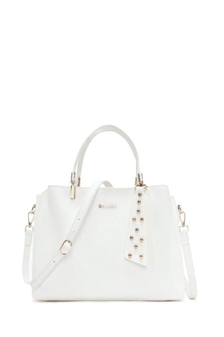 کیف زنانه سفید دوشی بلند دری مد