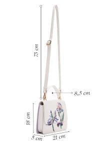 کیف زنانه طرح‌دار سفید دوشی بلند دری مد