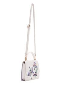 کیف زنانه طرح‌دار سفید دوشی بلند دری مد