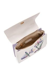 کیف زنانه طرح‌دار سفید دوشی بلند دری مد