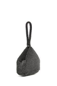 کیف زنانه مجلسی دستی مشکی سنگ‌دوزی شده دری مد