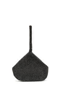 کیف زنانه مجلسی دستی مشکی سنگ‌دوزی شده دری مد