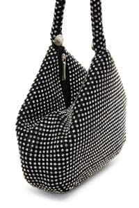 کیف زنانه مجلسی دستی مشکی سنگ‌دوزی شده دری مد