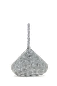 کیف زنانه مجلسی دستی نقره‌ای سنگ‌دوزی شده دری مد