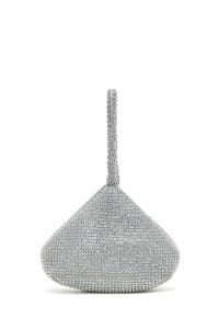 کیف زنانه مجلسی دستی نقره‌ای سنگ‌دوزی شده دری مد