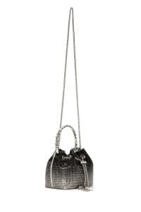 کیف زنانه مشکی مینی مجلسی نگین‌دار زنجیردار دستی دری مد