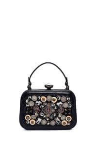 کیف زنانه نگین‌دار مشکی دوشی بلند دری مد