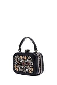 کیف زنانه نگین‌دار مشکی دوشی بلند دری مد