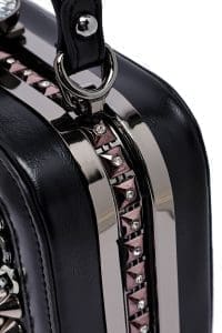 کیف زنانه نگین‌دار مشکی دوشی بلند دری مد