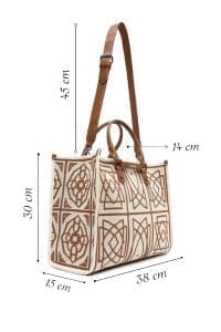 کیف زنانه پارچه‌ای دستی کمِل بند بلند چاپ‌دار دری مد