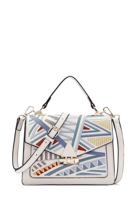 کیف زنانه چاپ‌دار رنگی دوشی بلند دری مد