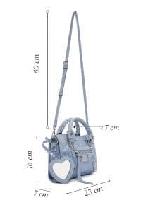 کیف زنانه کراس بادی آبی دوشی بلند جین دری مد